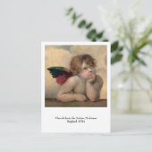 Cherub van Sistine Madonna door Raphael Briefkaart (Staand voorkant)