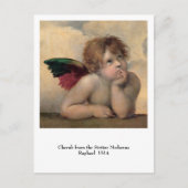Cherub van Sistine Madonna door Raphael Briefkaart (Voorkant)