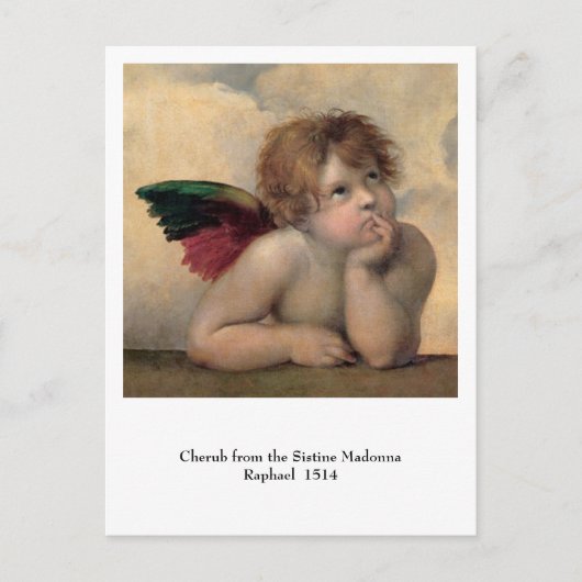 Cherub van Sistine Madonna door Raphael Briefkaart (Voorkant)