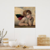 Cherub van Sistine Madonna door Raphael Poster (Keuken)