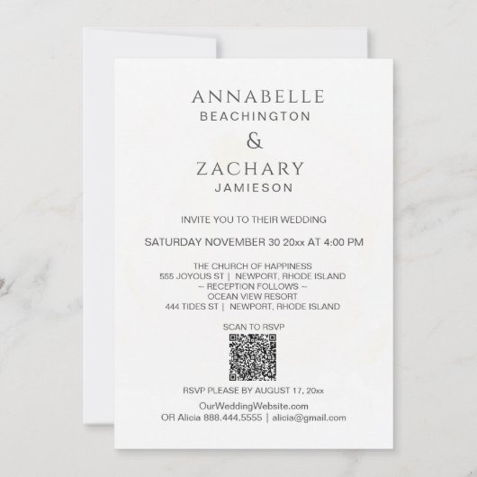 *~* Cherub Victoriaans QR PHOTO AR6 RSVP Weddensch Kaart (Achterkant)