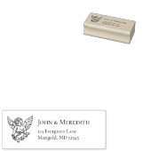 Cherub Wedding Invitation Retour Label Stempel (Gestempeld)