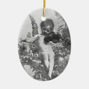  cherubengel die vioolversiering speelt keramisch ornament