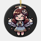 Cherubic Anime Angel - engelachtig, kawaii, Keramisch Ornament (Voorkant)
