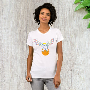 Cherubijn Engel Zit Op Oranje Bol T-shirt