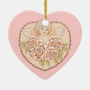 Cherubijn Hart Engel Sieraad Keramisch Ornament