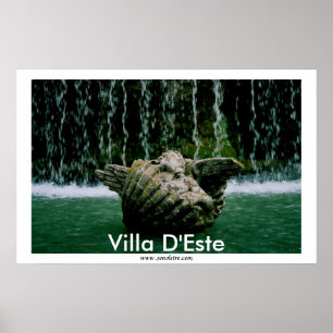 Cherubijn in fontein in Villa D'Este Poster