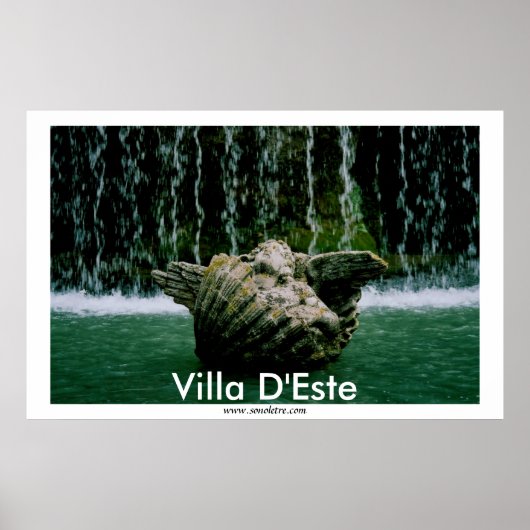 Cherubijn in fontein in Villa D'Este Poster (Voorkant)