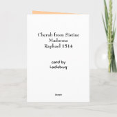 Cherubijn van Sistijnse Madonna van Raphael Feestdagen Kaart (Achterkant)