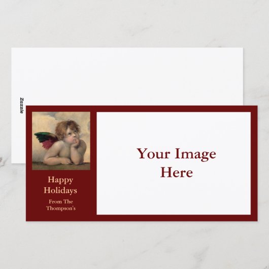 Cherubijn van Sistine Madonna door Raphael Feestdagenkaart (Voorkant / Achterkant)