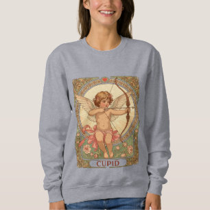 Cherubijnse Cupido Figuur Met Een Krans en Bloemen Trui