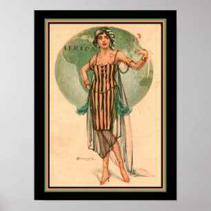 Cherubini, Art Deco "Traveling Girl" Poster