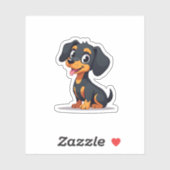 Cherubische Kawaii Teckel, vreugdevolle oren en to Sticker (Vel)