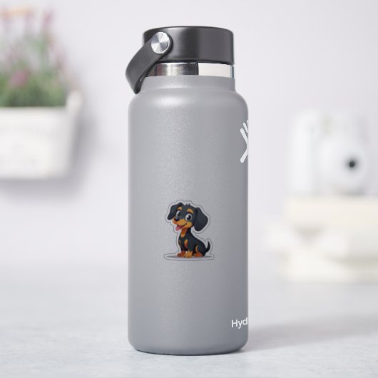 Cherubische Kawaii Teckel, vreugdevolle oren en to Sticker (HydroFlask)