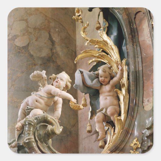 Cherubs, 1737-66 vierkante sticker (Voorkant)