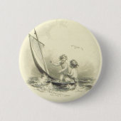 Cherubs - Angels op de watergravering Ronde Button 5,7 Cm (Voorkant)
