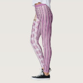 Cherubs Angels Wit Kant Lila Roze Paarse Streep Leggings (Links)