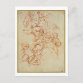 Cherubs, begin 17e eeuw (rode krijt op papier) briefkaart (Voorkant)