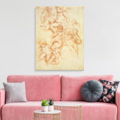 Cherubs, begin 17e eeuw (rode krijt op papier) canvas afdruk (Insitu (Woonkamer))