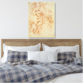 Cherubs, begin 17e eeuw (rode krijt op papier) canvas afdruk (Insitu (Slaapkamer))