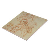 Cherubs, begin 17e eeuw (rode krijt op papier) tegeltje (Zijkant)