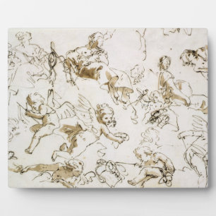 Cherubs, begin 18e eeuw (pen, inkt en was) fotoplaat