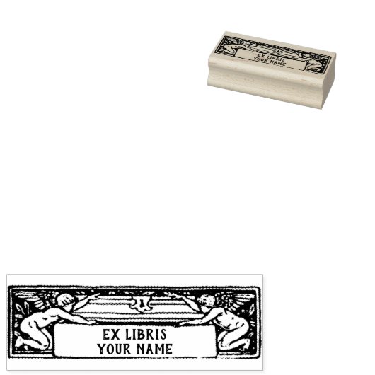 Cherubs Bookplate Rubberstempel (Gestempeld)