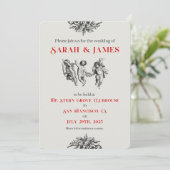 Cherubs bruiloft bewaar de data aankondiging (Staand voorkant)