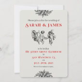 Cherubs bruiloft bewaar de data aankondiging (Voorkant)