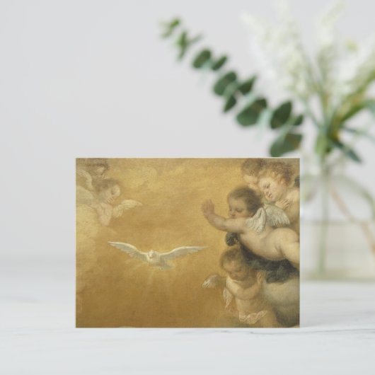 Cherubs en de Heilige Geest - Kunst Briefkaart (Staand voorkant)