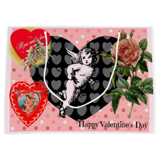 Cherubs en HART Gift Bag Groot Cadeauzakje (Voorkant)