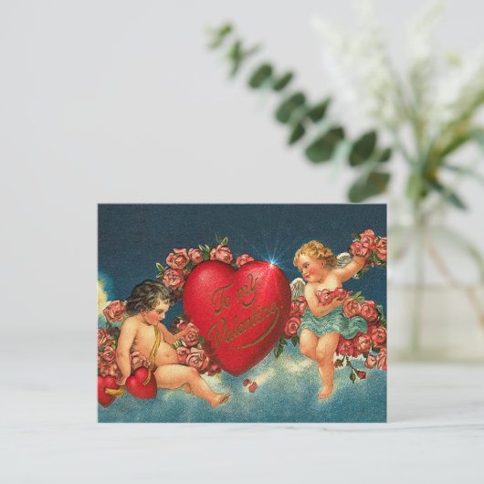 CHERUBS EN HARTS VAN SHARON SHARPE BRIEFKAART (Staand voorkant)