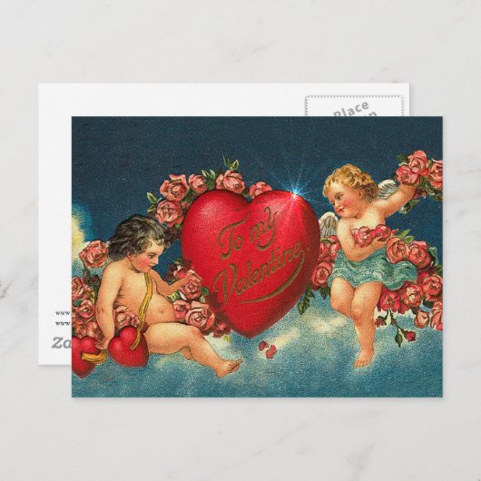 CHERUBS EN HARTS VAN SHARON SHARPE BRIEFKAART (Voorkant / Achterkant)