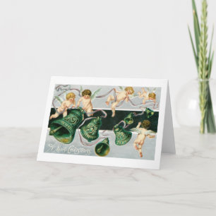 Cherubs en klokken feestdagen kaart