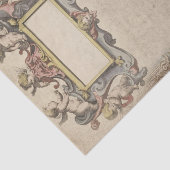 Cherubs en Rozen met Victoriaans Script Tissuepapier (Detail)
