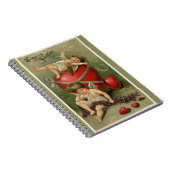 Cherubs en Valentijn Hearts Green Notitieboek (Rechterzijde)