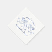 Cherubs Holding Heart Couple Cupids Initials Servet (Hoek)