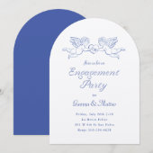 Cherubs houden hart koppels verlovingsfeest kaart (Voorkant / Achterkant)