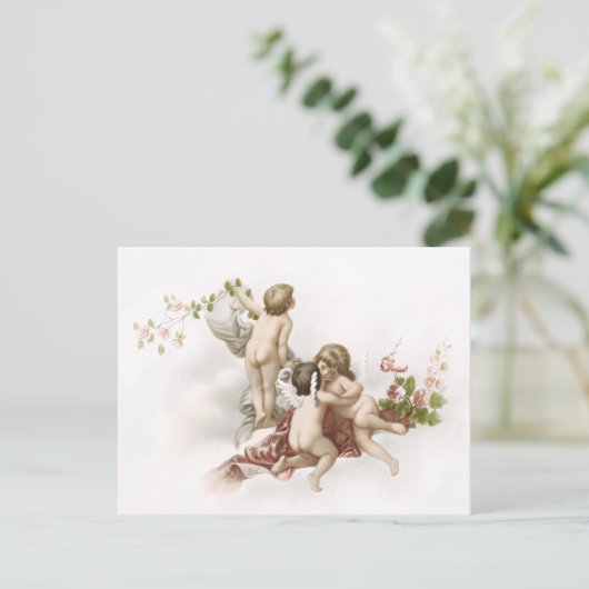 Cherubs in de ruimte briefkaart (Staand voorkant)