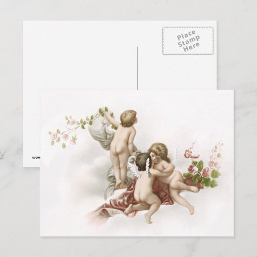 Cherubs in de ruimte briefkaart (Voorkant / Achterkant)