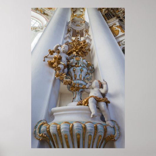 Cherubs in de Wieskirche-kerk Poster (Voorkant)