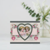 Cherubs in een Valentijn van het Lijst van het Ha Briefkaart (Staand voorkant)