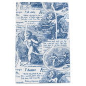 Cherubs in Liefde Blauw Frans Toile Medium Cadeauzakje (Voorkant)