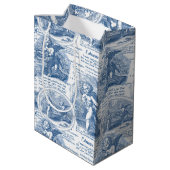 Cherubs in Liefde Blauw Frans Toile Medium Cadeauzakje (Achterkant Gekanteld)