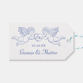 Cherubs met hart vasthoudend stel Cupido's initial Cadeaulabel (Voorkant (Horizontaal))