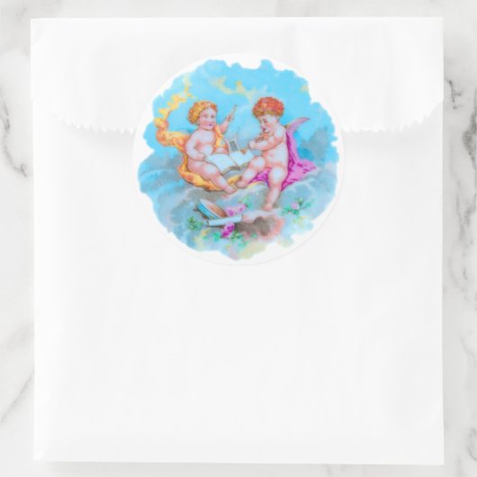 Cherubs. Ronde Sticker (Tas)