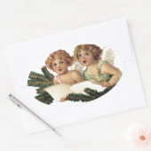 Cherubs Singing Carols Ovale Sticker (Envelop)