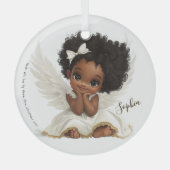 Cherub's Smile: Angelic Joy in White and Gold Glas Ornament (Voorkant)
