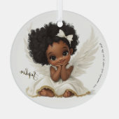 Cherub's Smile: Angelic Joy in White and Gold Glas Ornament (Achterkant)