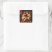 Cherubs van Madonna Enthroned met vier heiligen Vierkante Sticker (Tas)